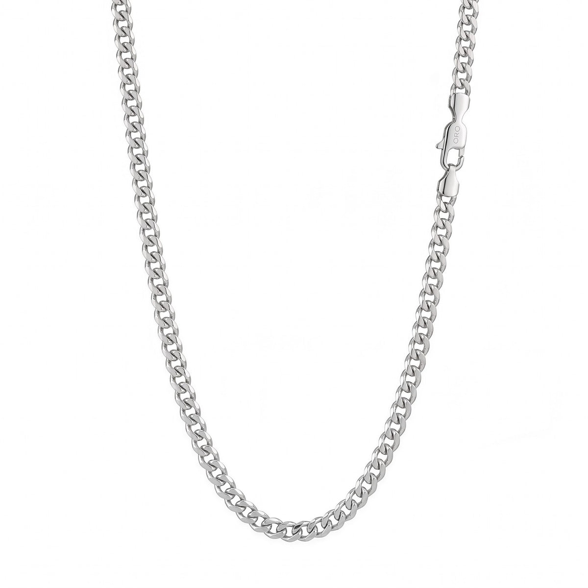 14k White Gold 6mm Curb Cuban Chain Necklace