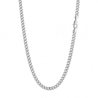 14k White Gold 6mm Curb Cuban Chain Necklace