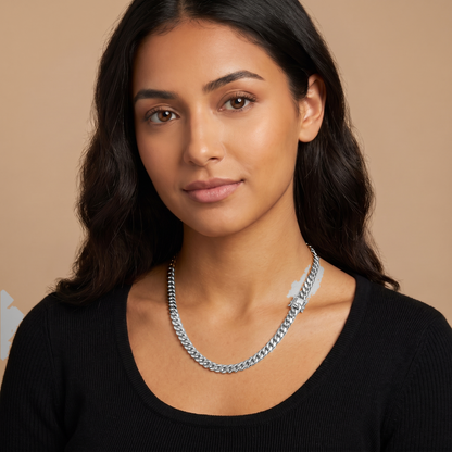 14k White Gold 8mm Miami Cuban Chain Necklace