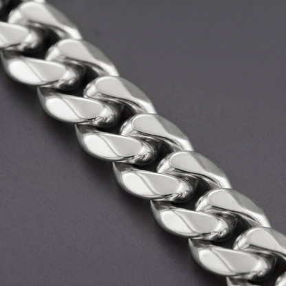 14k White Gold 14mm Miami Cuban Chain Necklace