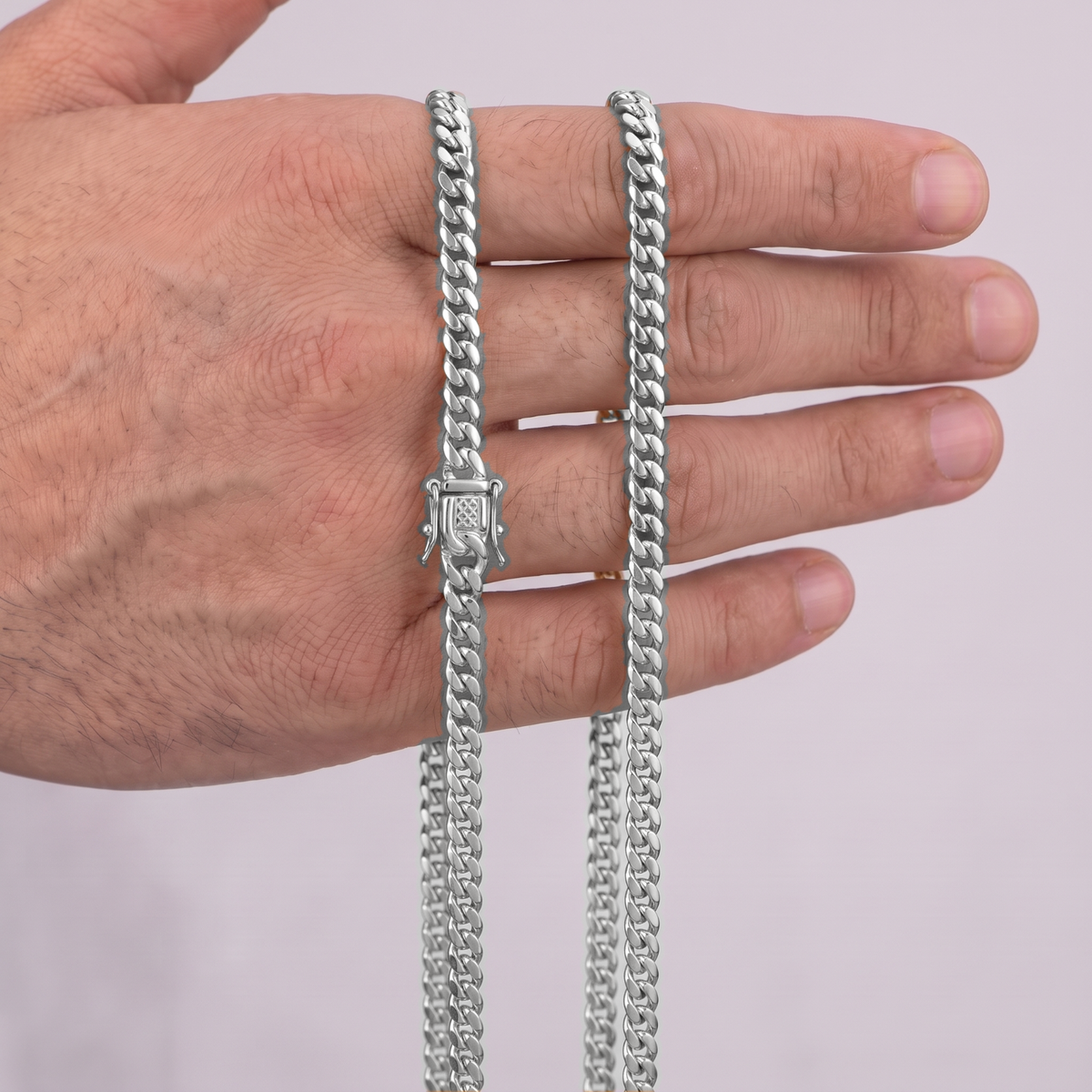14k White Gold 4mm Miami Cuban Chain Necklace