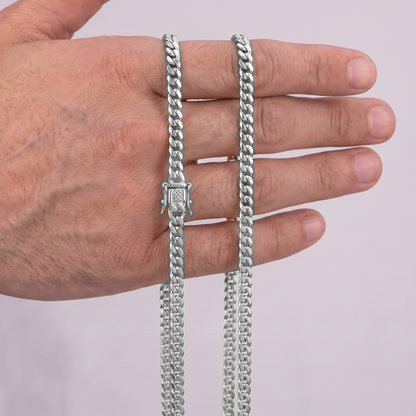 14k White Gold 4mm Miami Cuban Chain Necklace