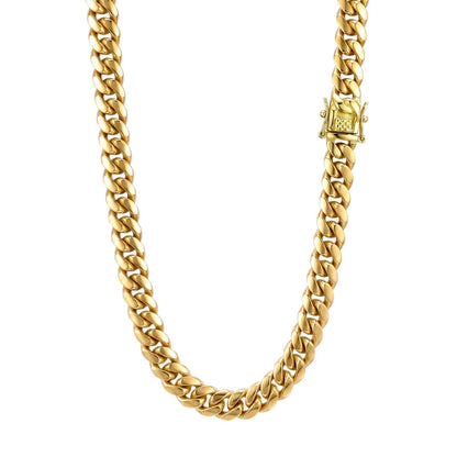 18k Gold 12mm Miami Cuban Chain Necklace
