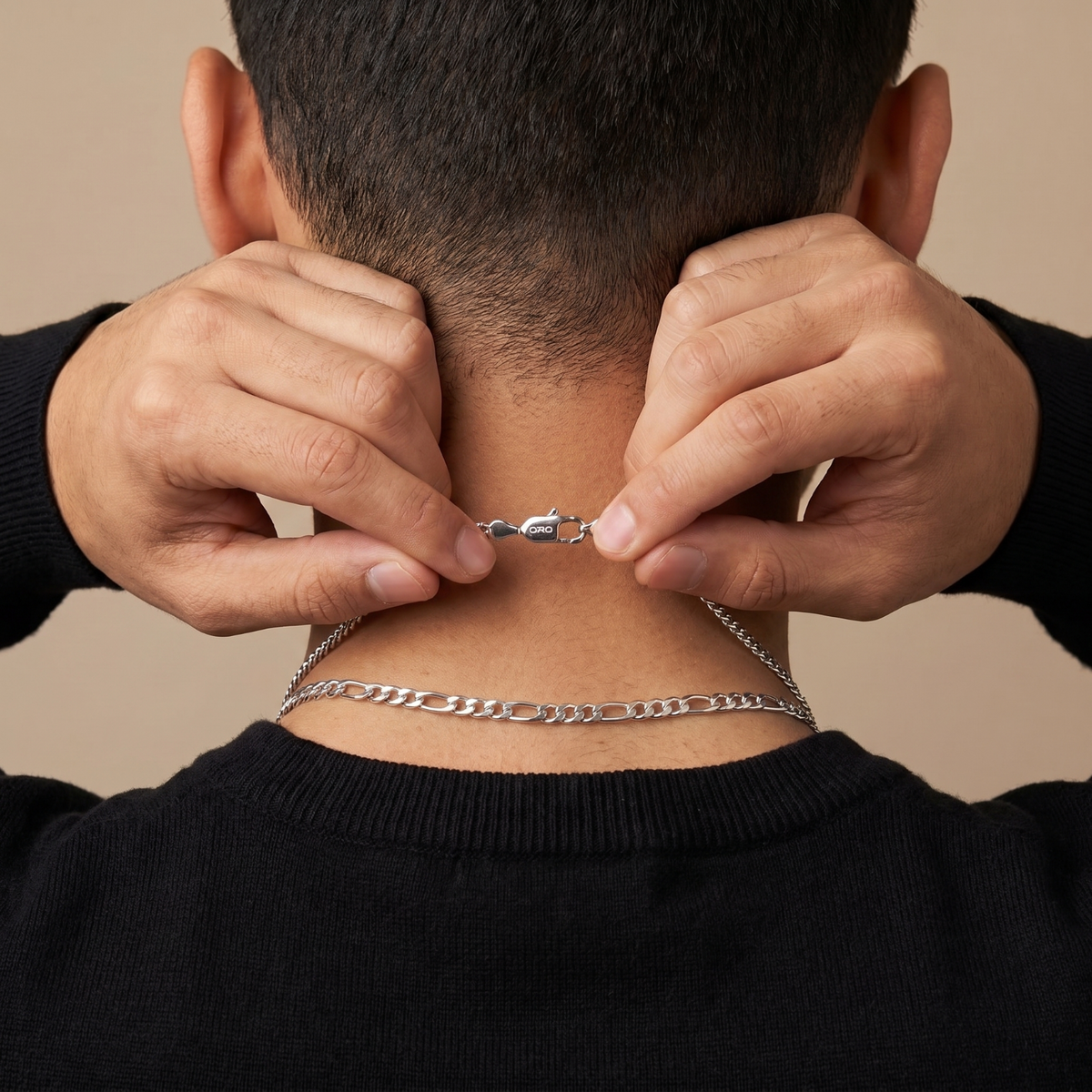 14k White Gold 6mm Figaro Chain Necklace