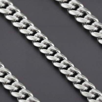 14k White Gold 4mm Miami Cuban Chain Necklace