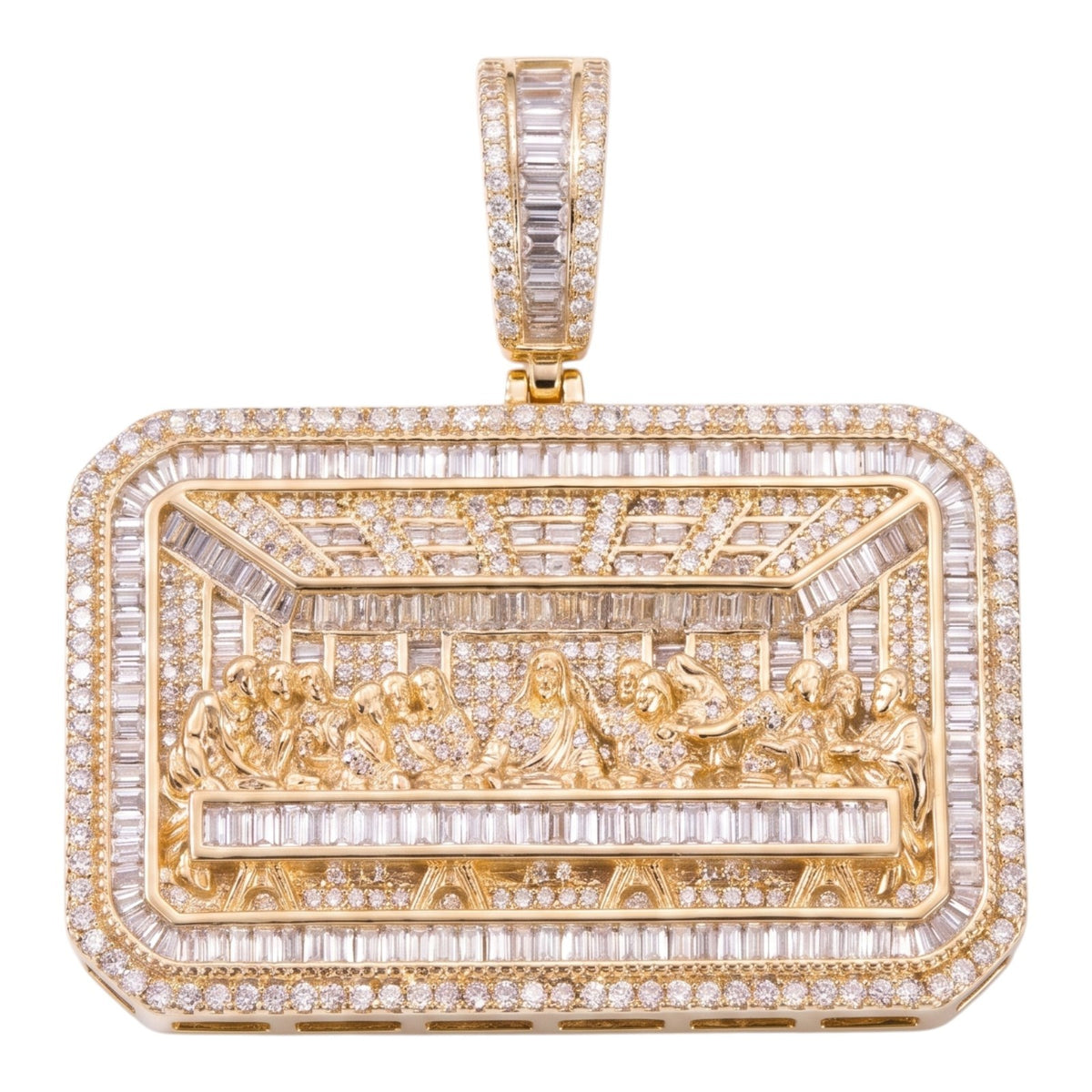 14k Gold Last Supper Jesus Pendant