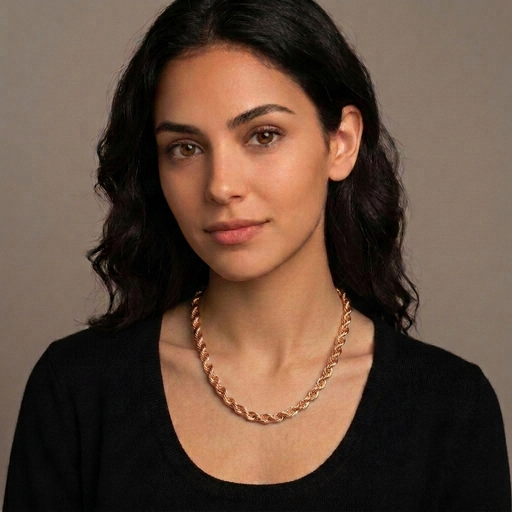 14k Rose Gold 6mm Rope Chain Necklace