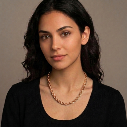 14k Rose Gold 6mm Rope Chain Necklace