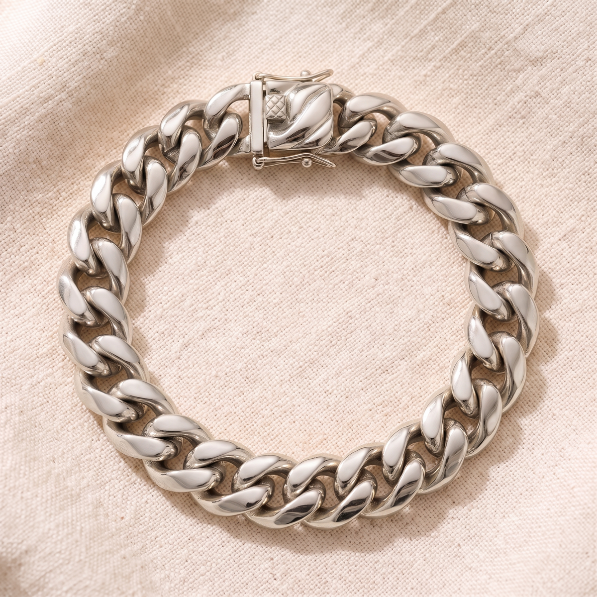 14k White Gold 12mm Miami Cuban Bracelet