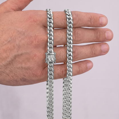 14k White Gold 5mm Miami Cuban Chain Necklace