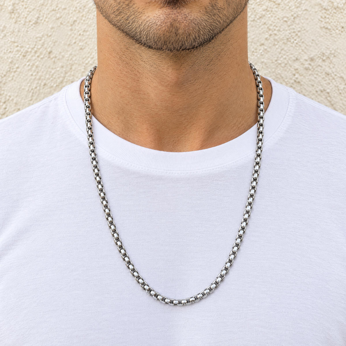 14k White Gold 6mm Box Chain Necklace