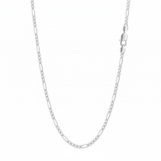 14k White Gold 4.5mm Figaro Chain Necklace