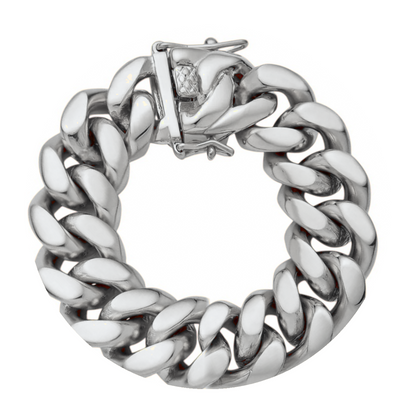 14k White Gold 18mm Miami Cuban Bracelet