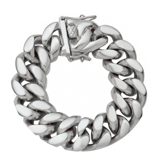 14k White Gold 18mm Miami Cuban Bracelet