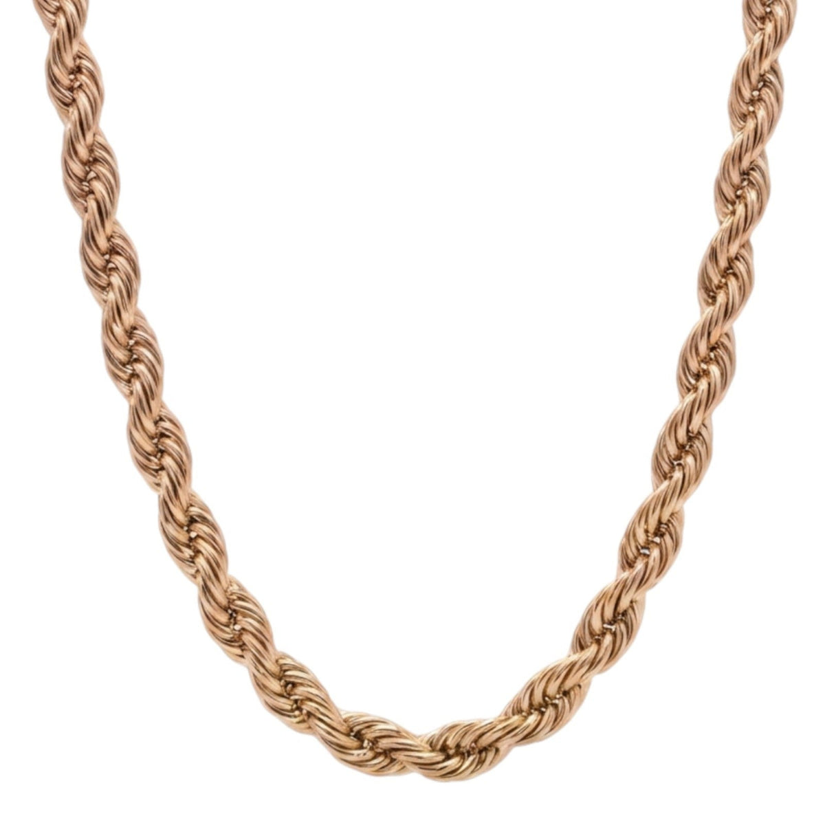 14k Rose Gold 6mm Rope Chain Necklace