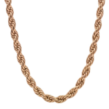 14k Rose Gold 6mm Rope Chain Necklace