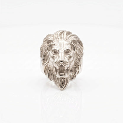14k White Gold Custom Lion Ring