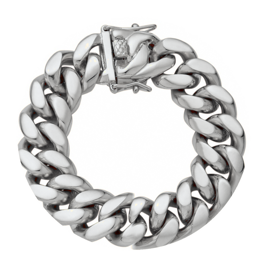 14k White Gold 16mm Miami Cuban Bracelet