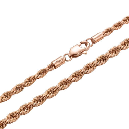 14k Rose Gold 5mm Rope Chain Necklace