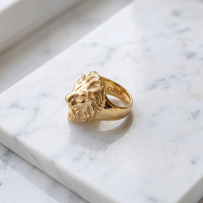 14k Gold Custom Lion Gold Ring
