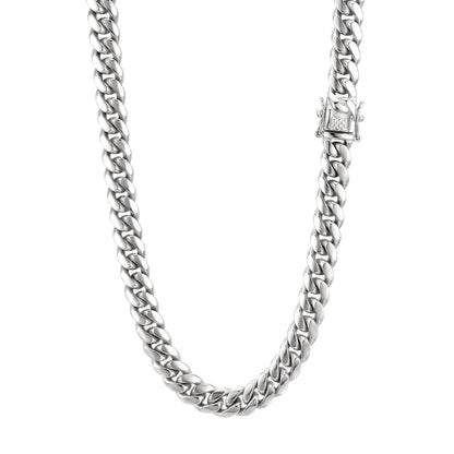 14k White Gold 12mm Miami Cuban Chain Necklace