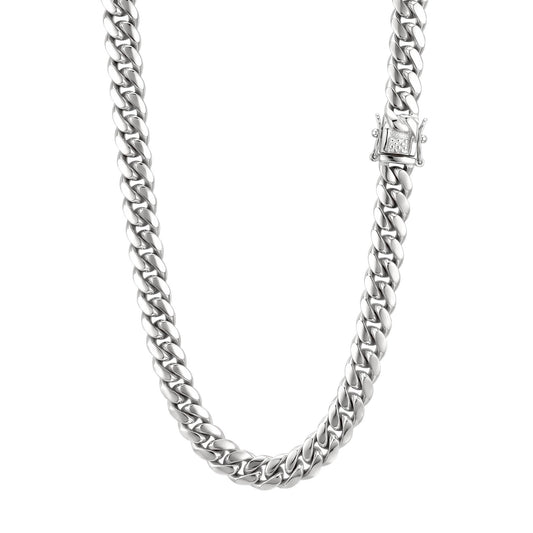 14k White Gold 12mm Miami Cuban Chain Necklace