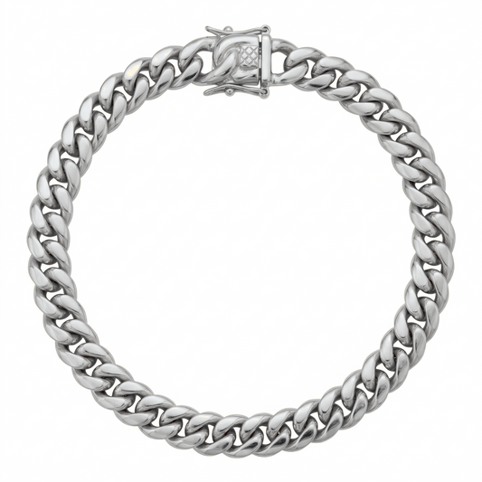 14k White Gold 5mm Miami Cuban Bracelet