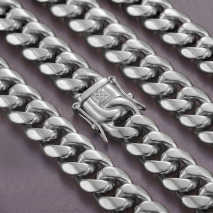 14k White Gold 18mm Miami Cuban Chain Necklace