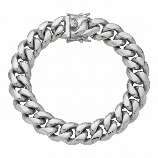 14k White Gold 10mm Miami Cuban Bracelet