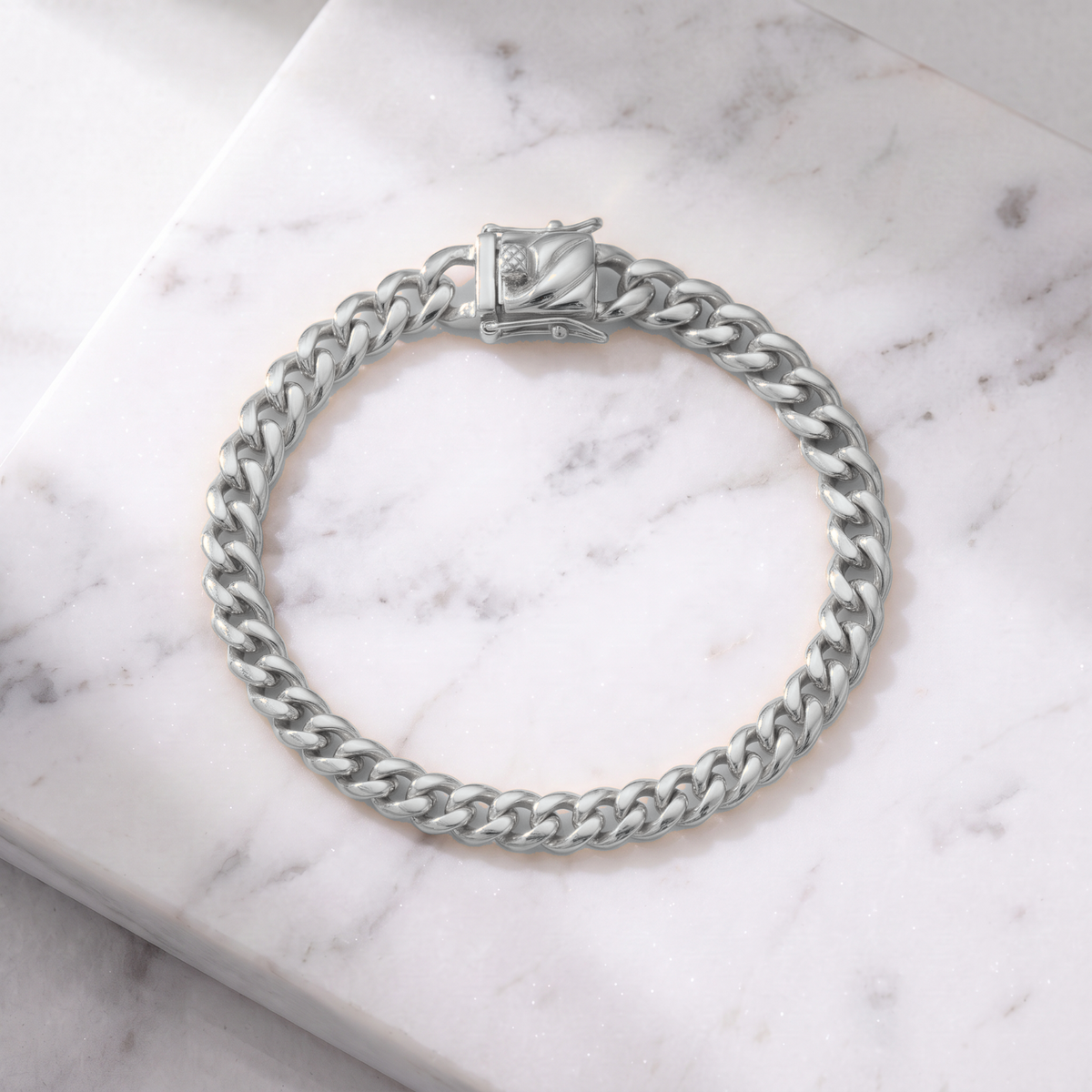 14k White Gold 5mm Miami Cuban Bracelet