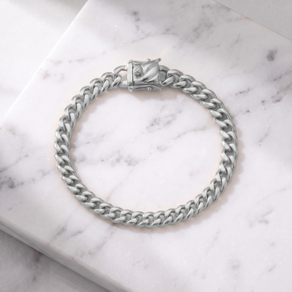 14k White Gold 5mm Miami Cuban Bracelet
