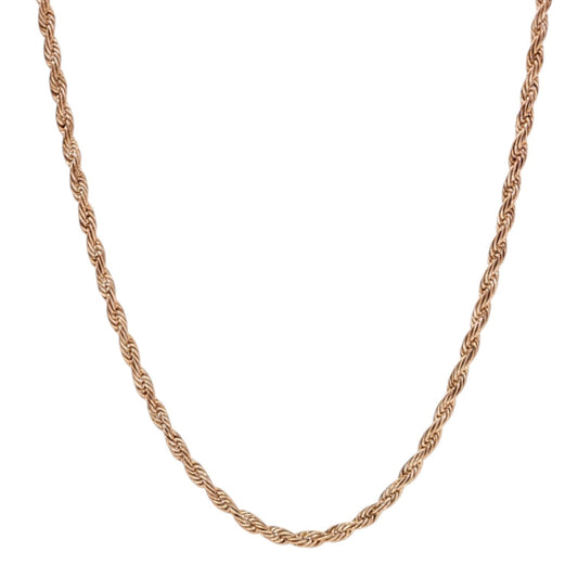 14k Rose Gold 3mm Rope Chain Necklace