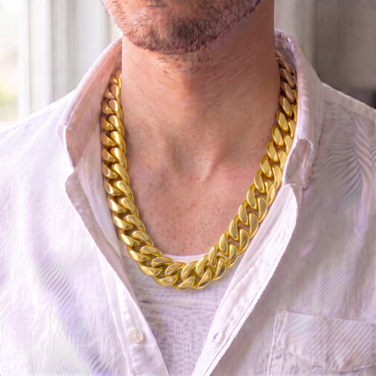 18k Gold 18mm Miami Cuban Chain Necklace