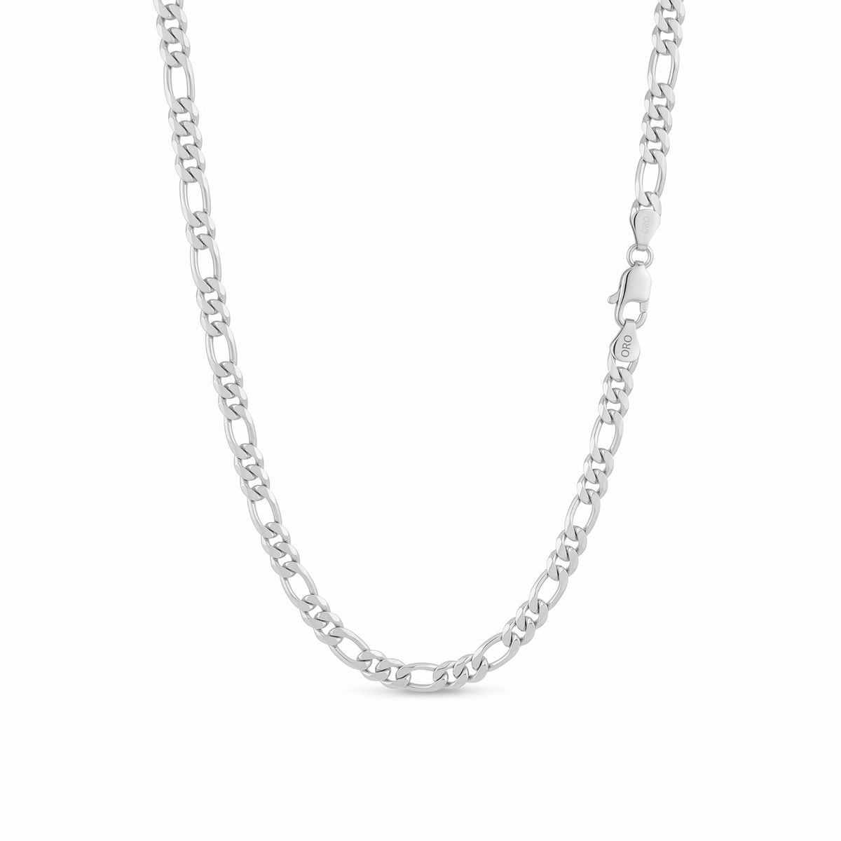 14k White Gold 8mm Figaro Chain Necklace
