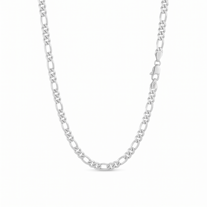 14k White Gold 8mm Figaro Chain Necklace