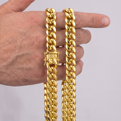 18k Gold 14mm Miami Cuban Chain Necklace