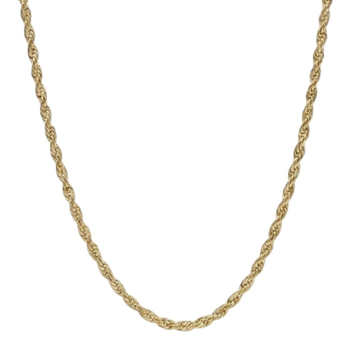 14k Gold 2mm Rope Chain Necklace