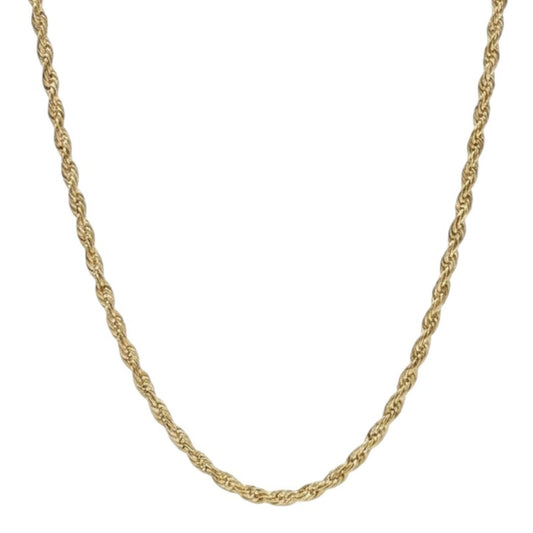 14k Gold 2mm Rope Chain Necklace