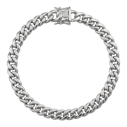 14k White Gold 4mm Miami Cuban Bracelet
