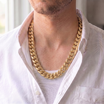 14k Gold 16mm Miami Cuban Chain Necklace