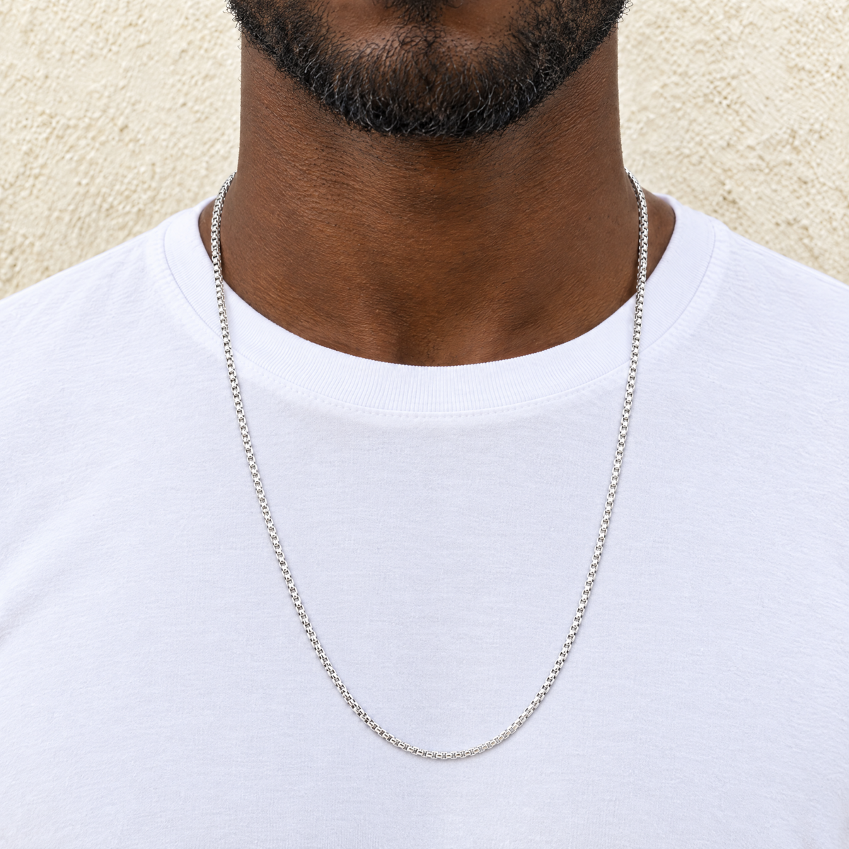 14k White Gold 2mm Box Chain Necklace