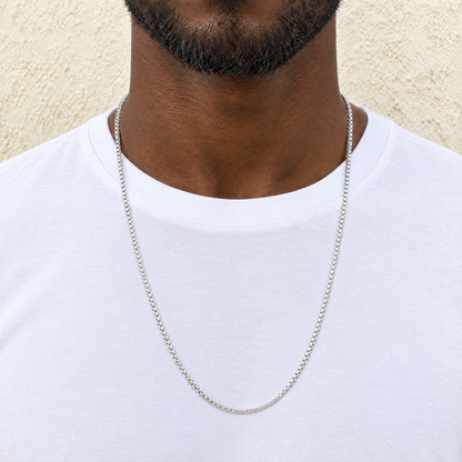 14k White Gold 2mm Box Chain Necklace
