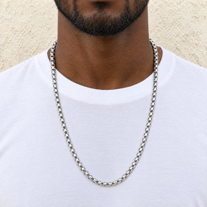 14k White Gold 6mm Box Chain Necklace