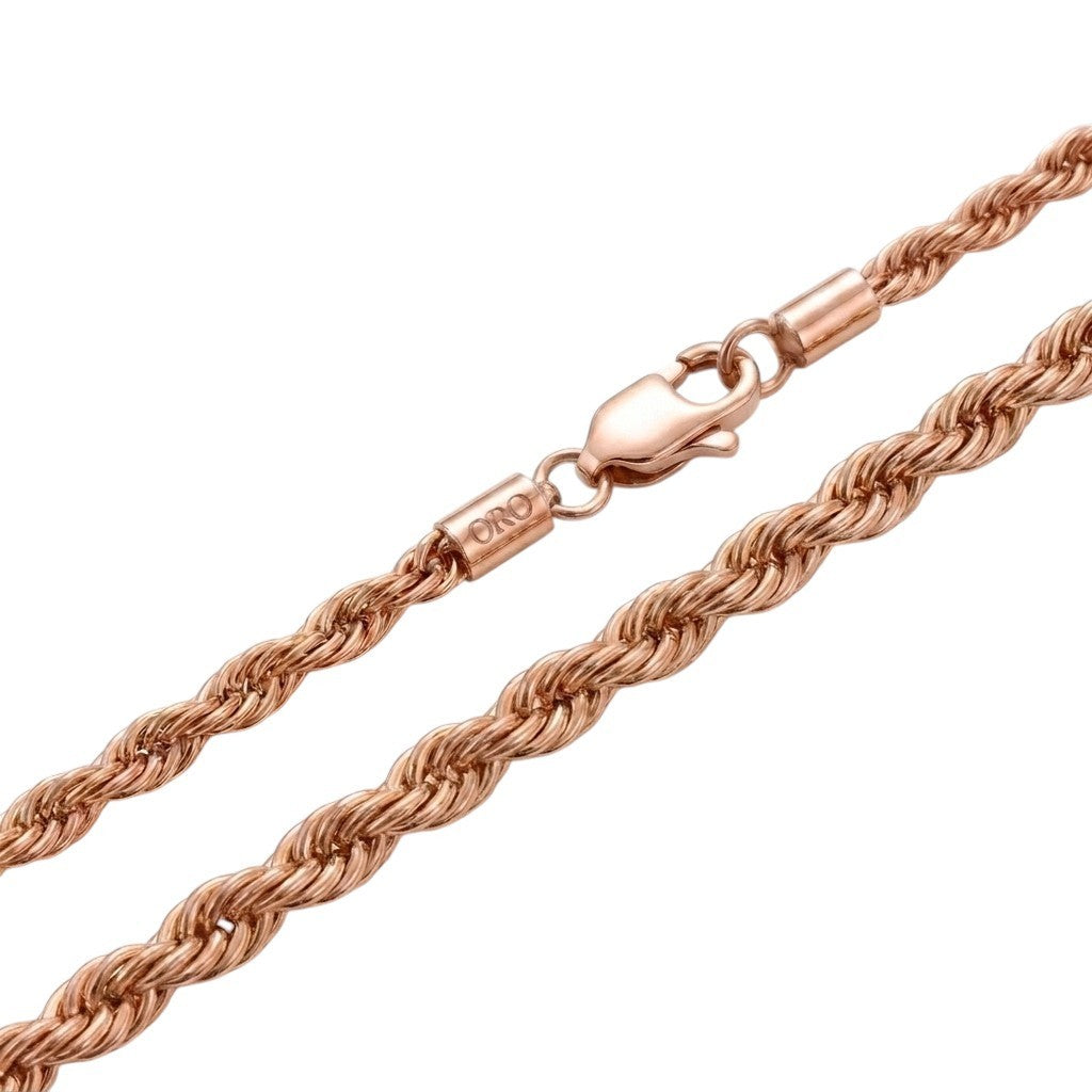 14k Rose Gold 6mm Rope Chain Necklace