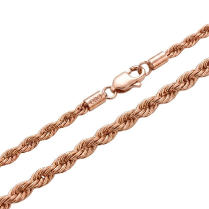 14k Rose Gold 6mm Rope Chain Necklace