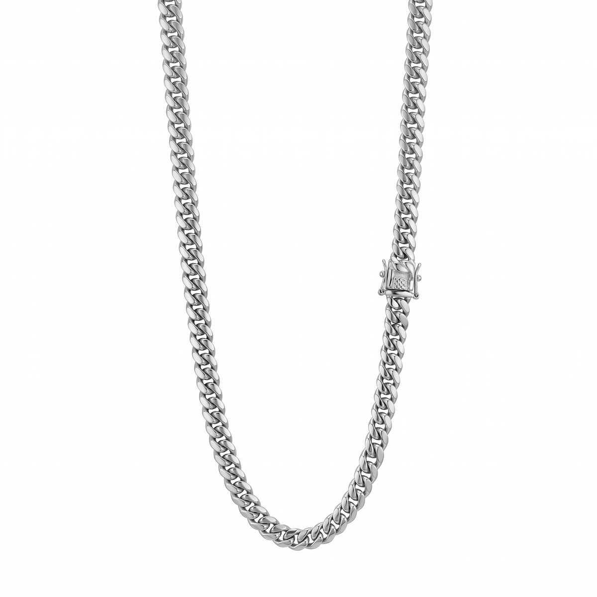 14k White Gold 5mm Miami Cuban Chain Necklace