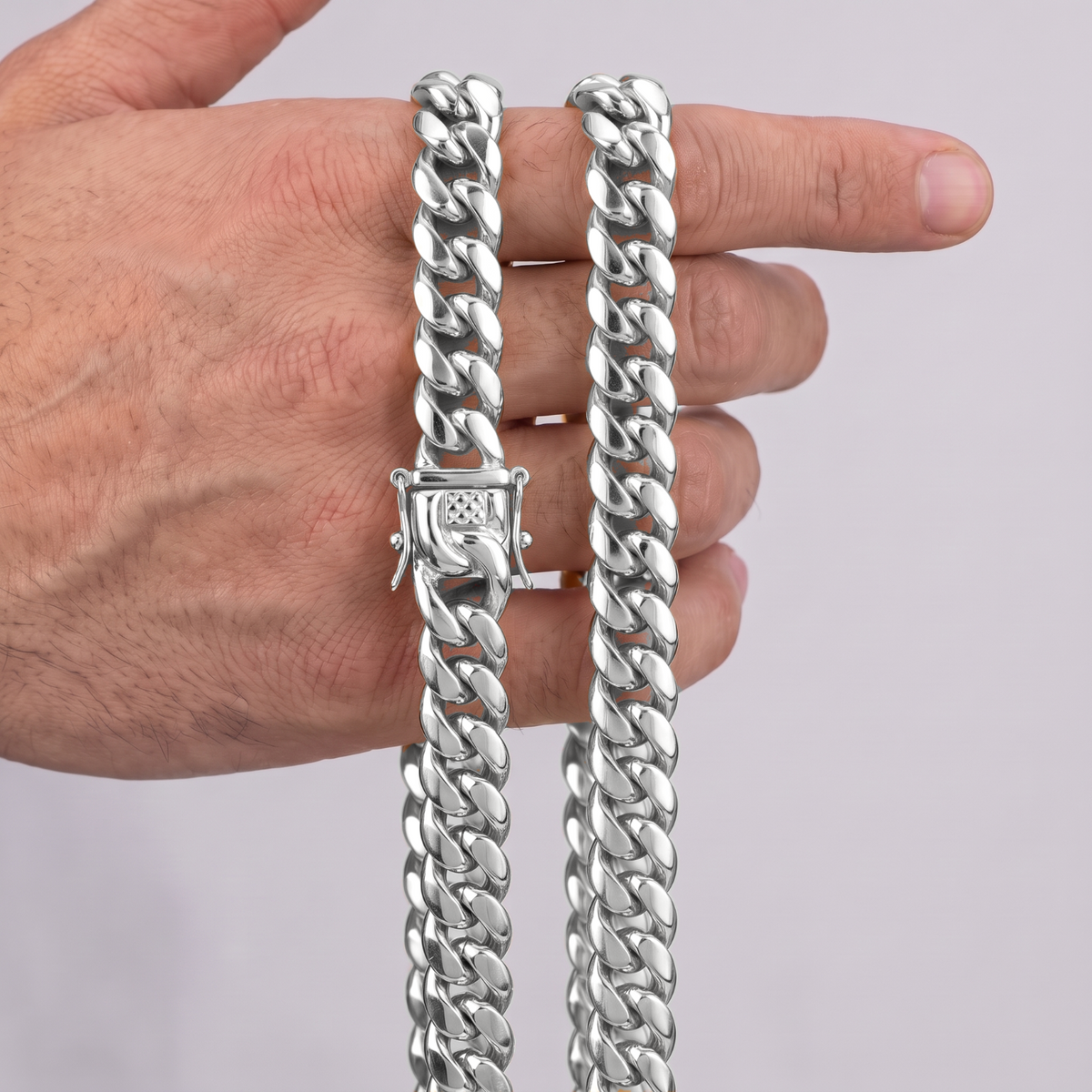 14k White Gold 10mm Miami Cuban Chain Necklace