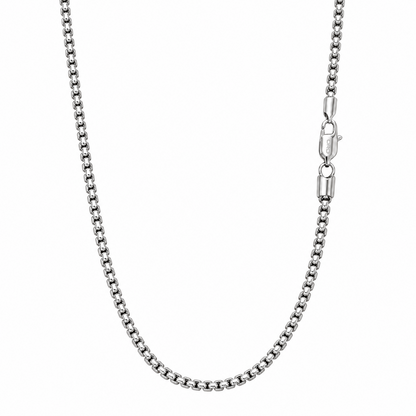 14k White Gold 4mm Box Chain Necklace