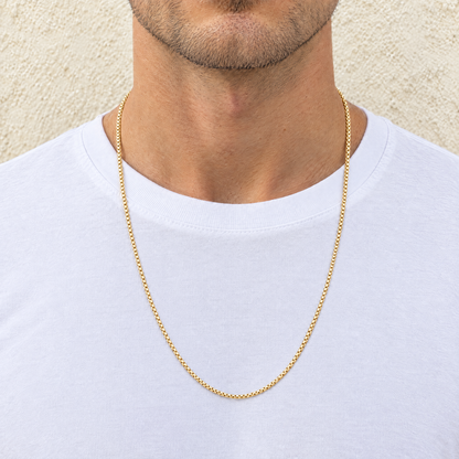 14k Gold 2mm Box Chain Necklace