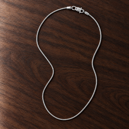 14k White Gold 2mm Box Chain Necklace